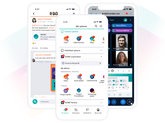 Whaller mobile app on iOS and Android