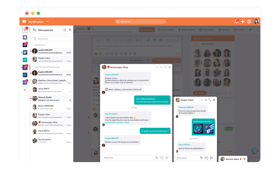Discussion, votre messagerie instantanée