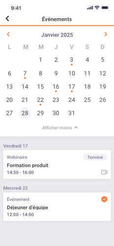 agenda screen