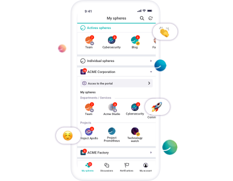 Find all your spaces on the Whaller application