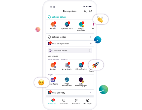 Retrouver tous ses espaces sur l’application Whaller